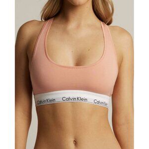 Calvin Klein CK Unlined Bralette Coral Almond ( M )